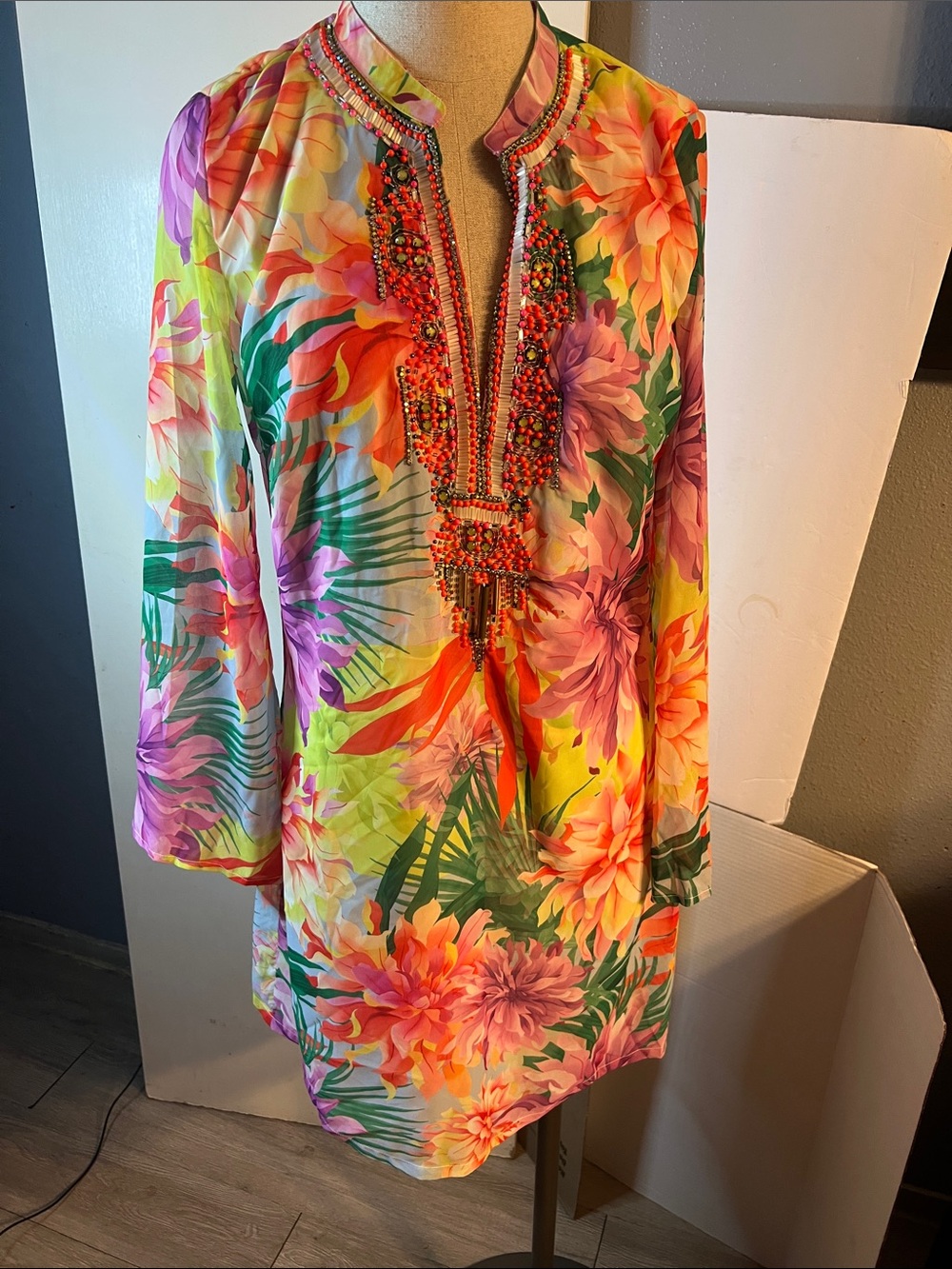 Boston Proper Vibrant Floral Tunic